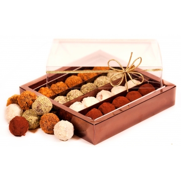 Cadeau de Noël aux truffes au chocolat - Chocolat italien - Pralines -  Fondante 