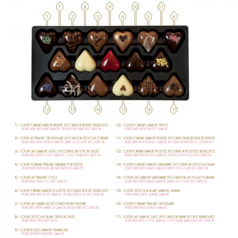 Boite chocolat belge luxe en coeur - Livraison gratuite.